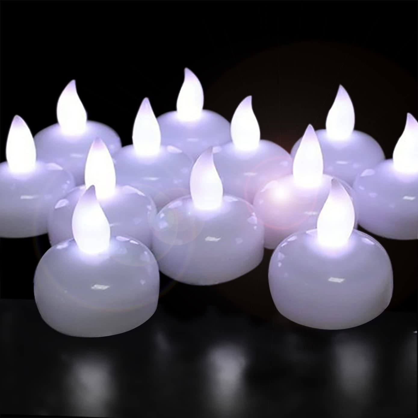 2-48pcs Floating LED Tea Light Flicke Electronic LED Candle Battery Powered Floating On Water Tealight For Wedding Party Decor