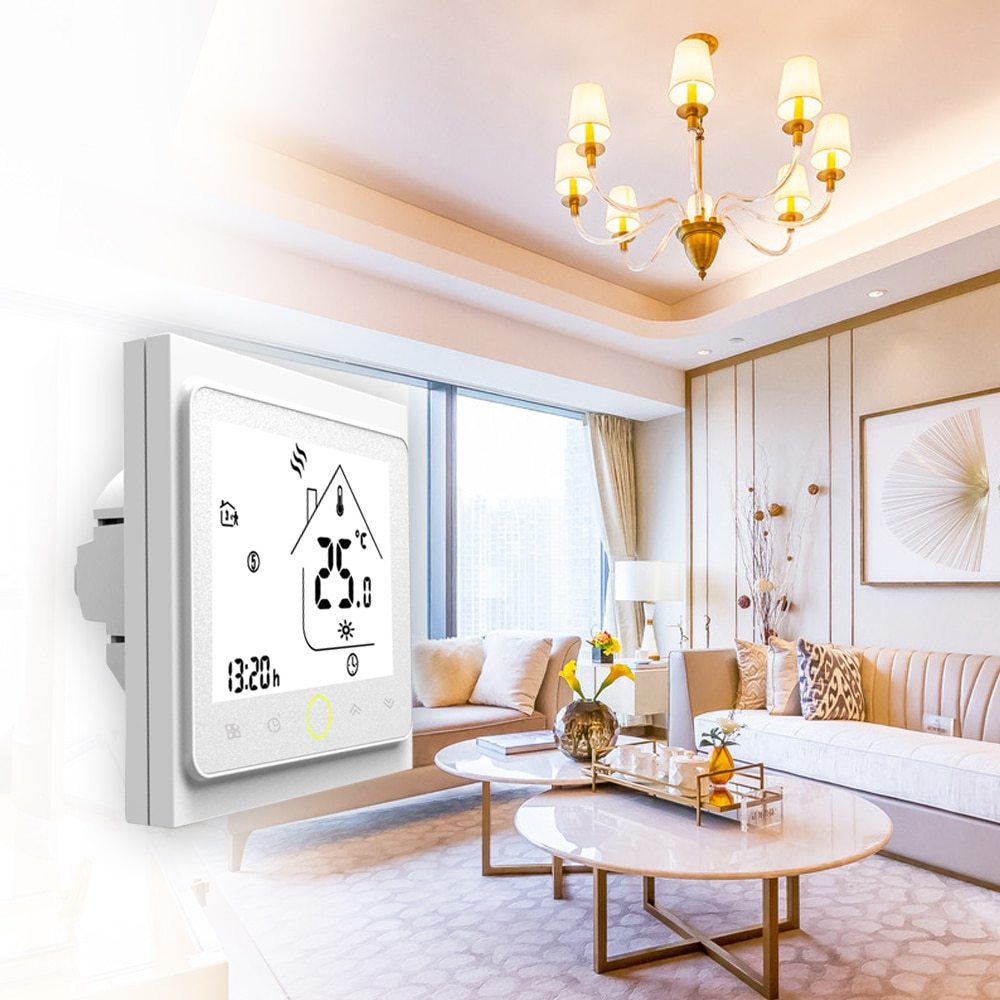 Smart termostat temperaturregulator elektrisk vandopvarmningstermostat med berøringsskærm lcd display temperaturregulator