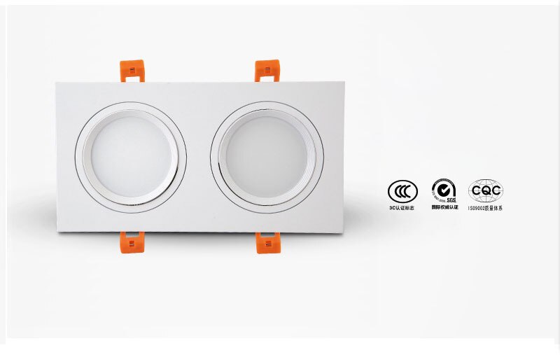 Square Bright Recessed Double LED Dimmable Square Downlight COB 10W 14W 20W LED Spot light decoration Ceiling Lamp AC 110V 220V