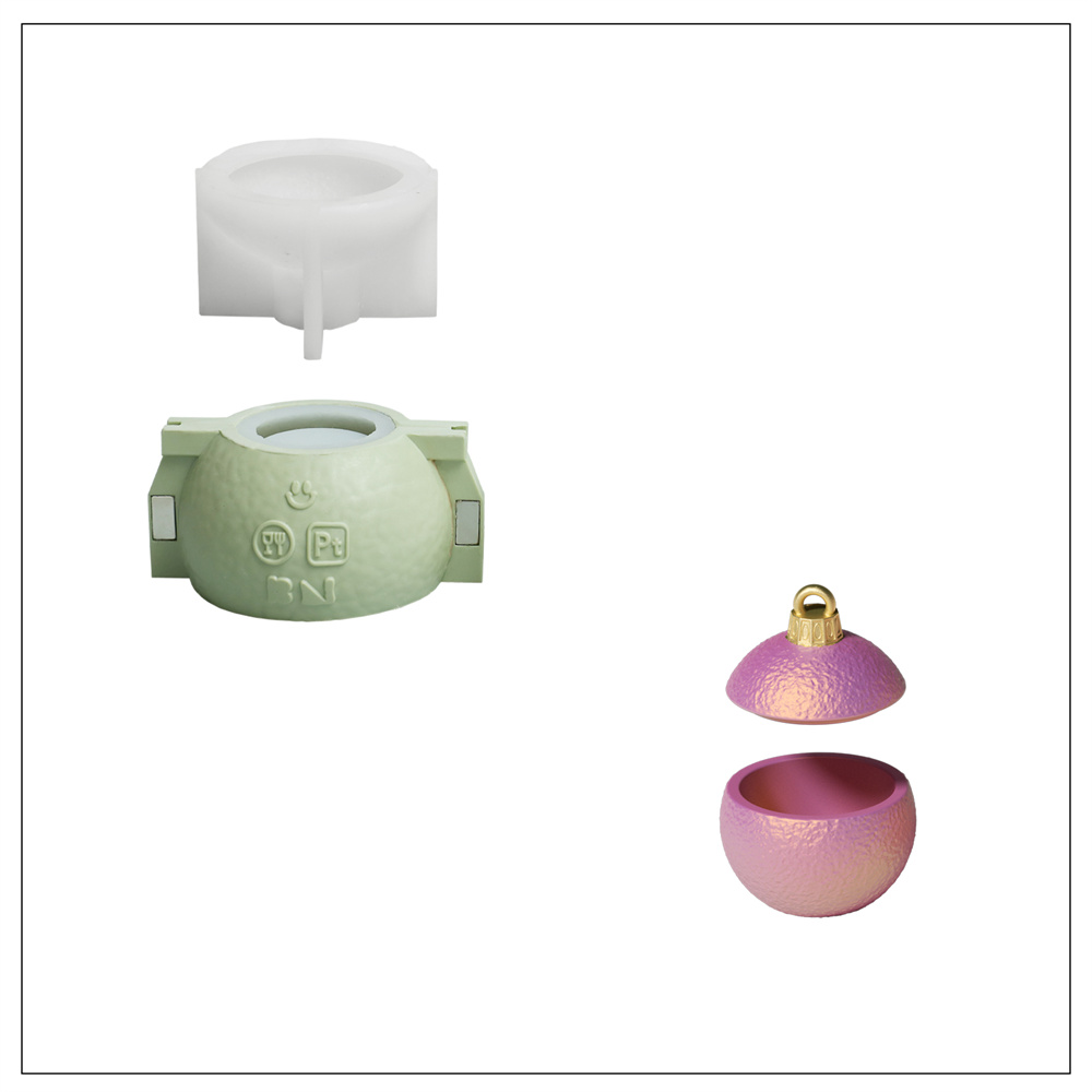 Moldes de silicona para tarro de vela, adorno centelleante de Navidad para hormigón, cemento Jesmonite, molde de repuesto de vela reutilizable, de navidad DIY: Caqui oscuro