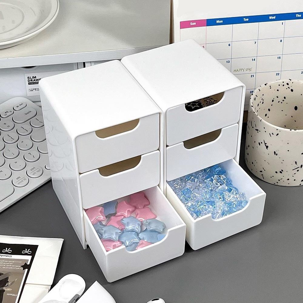 Elegancki 3-poziomowy organizer na biurko z szufladami - idealny robić przechowywania artykułów biurowych, biżuterii i kosmetyków - przenośne pudełko rozdzielające