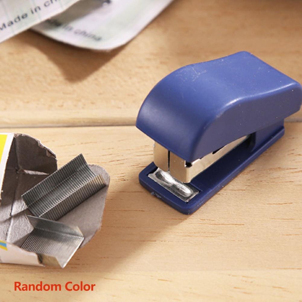 1 Pc Portable Kawaii Super Mini Stapler Useful Mini Color Set Office Binding Stapler Small Random Staples Stationery V3L2