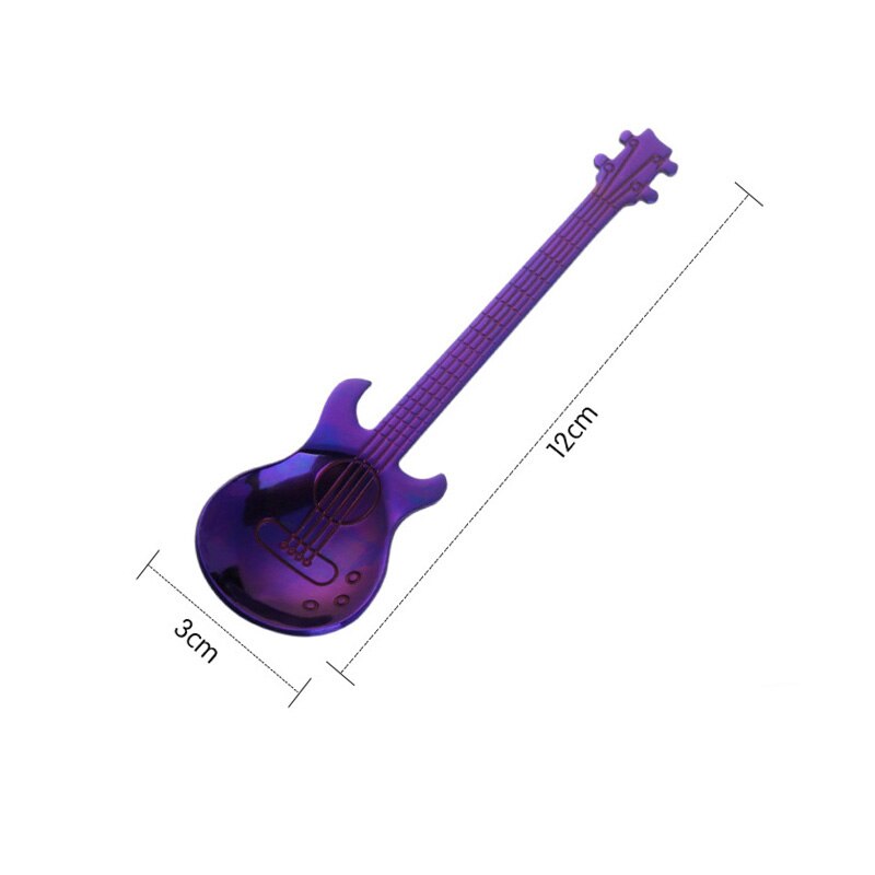 Colorful Guitar Coffee Spoon Dessert Cutlery Tea Spoon Stainless Steel Coffee Teaspoon Kitchen Accessories: Army Green