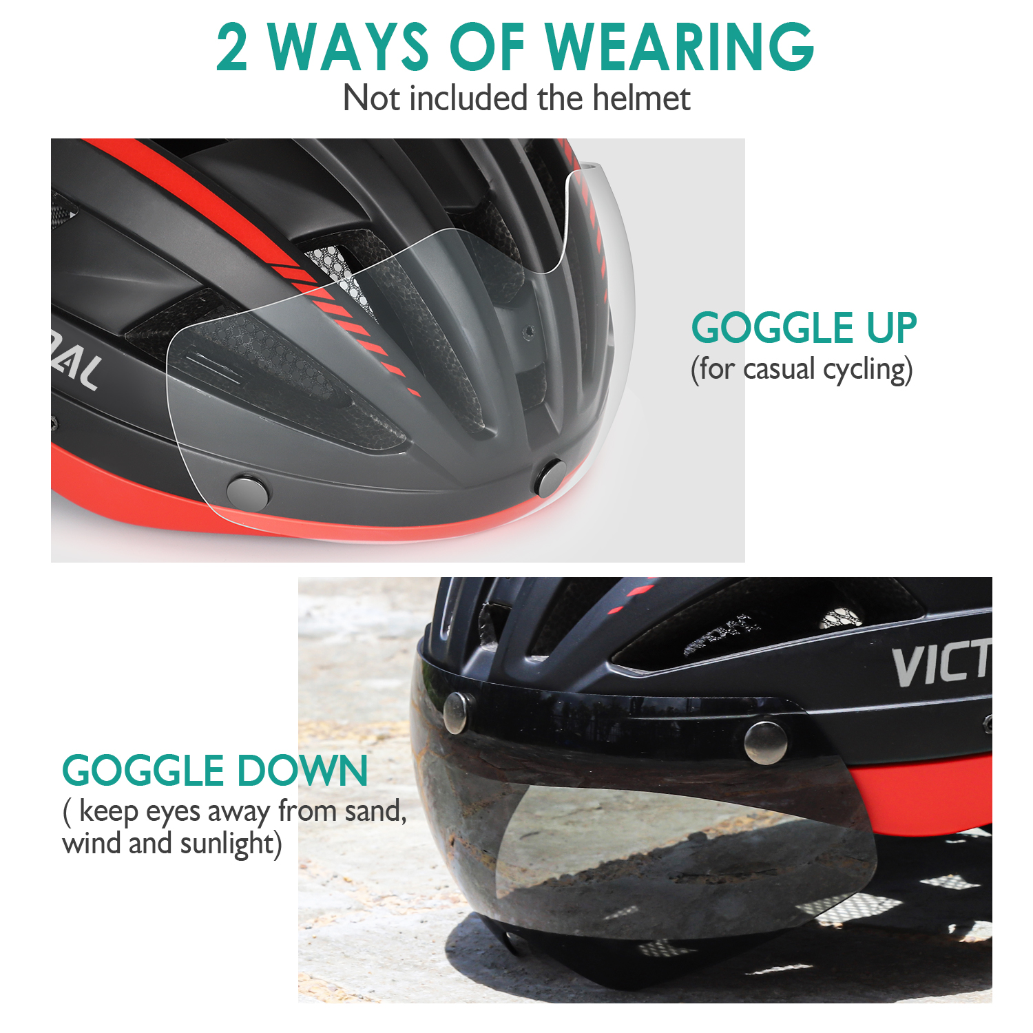 VICTGOAL Bike Helmet Photochromic Lens Magnetic Lenses Bicycle Polarized Goggles Sports Sunproof Glasses MTB Cycling Accessories