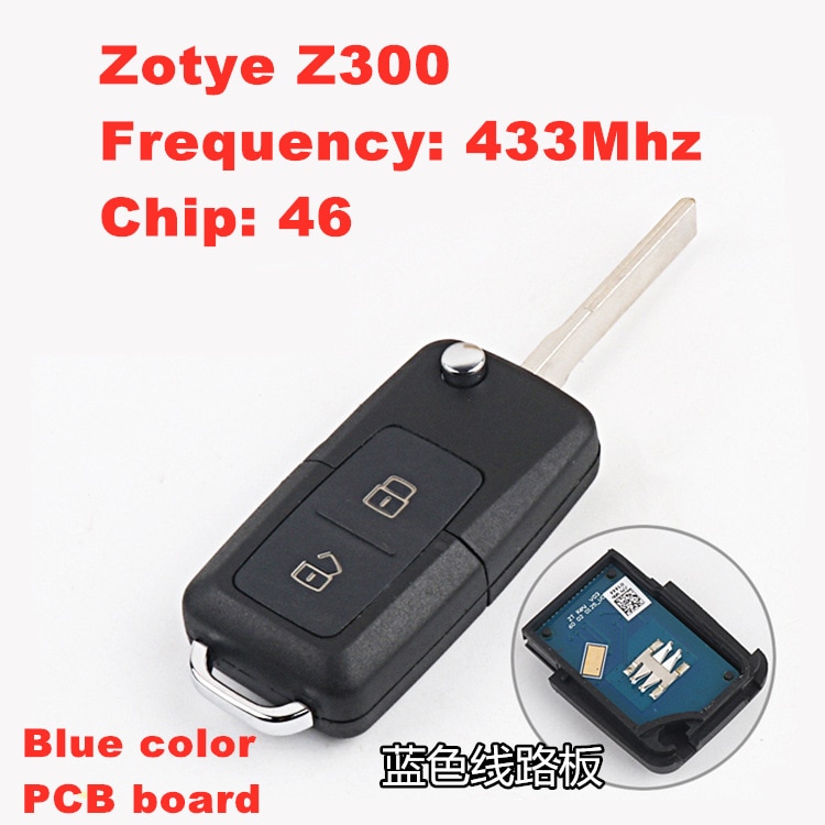 For Zotye Z300 folding remote control key 433Mhz 46 chip