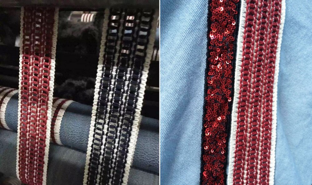 free ship 3.5cm wide line weaved trimming fabric price for 2 yards