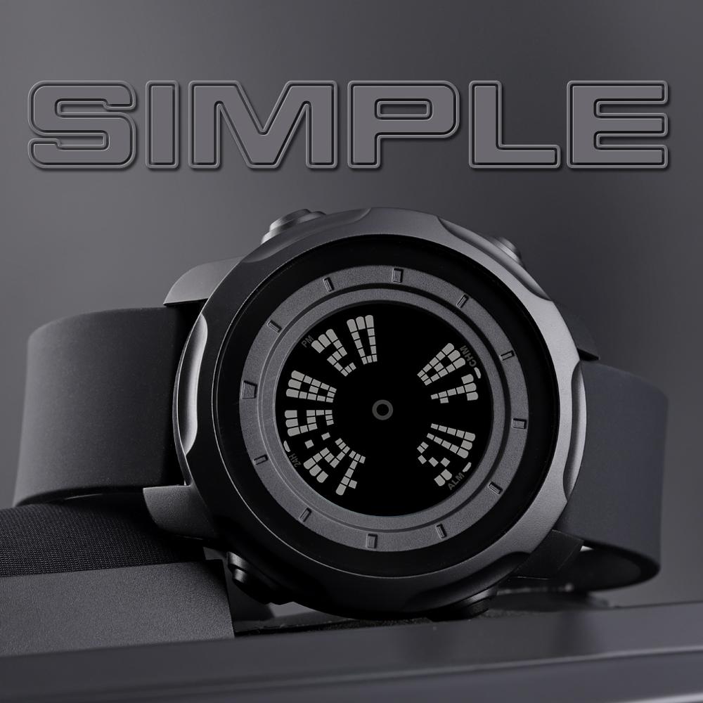 SKMEI Two Display Men's Electronics Watch 50M Waterproof LED Silica Watch Digital Wristwatches Mens Alarm relogios 1571