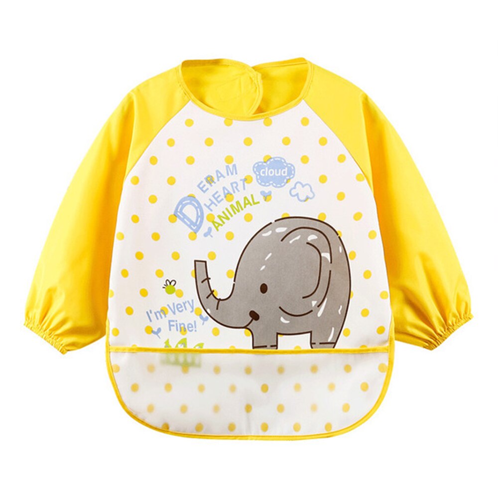 Nuovo arrivo bambino impermeabile bambino mangiare abbigliamento maniche lunghe per bambini grembiule animali del fumetto alimentazione grembiule bavaglino Bandana bambino: 6
