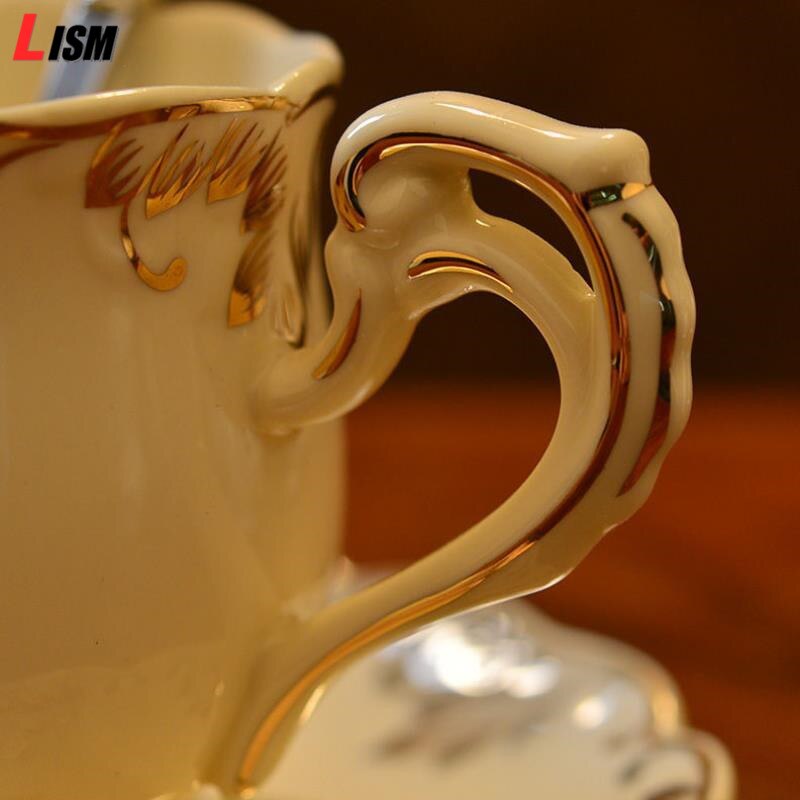 Ceramic Cups And Saucers Bone China Tea Cup Set Flower Printed Home Mug Set Porcelain Tea Cup & Saucer Sets