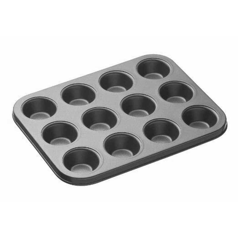 1X Bakvorm Koolstofstaal Vierkante Cupcake Tray Mold Non Stick Muffin Cookie Bakvorm Pan