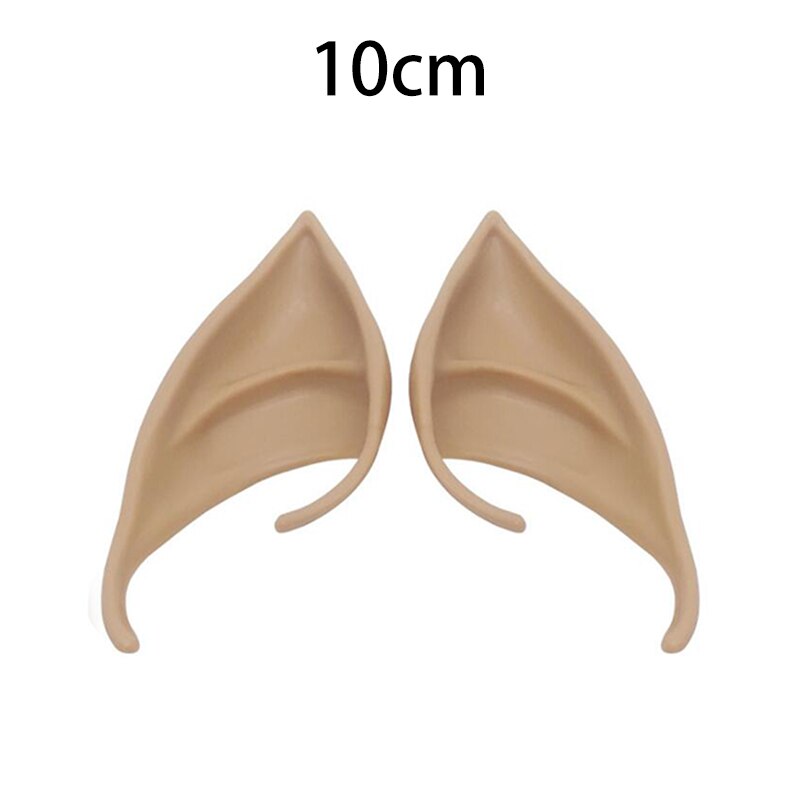 Orejas de elfo misteriosas para Cosplay, accesorios para Halloween, de Navidad, punteras en Punta orejas postizas de látex suaves, 1 par: 10CM