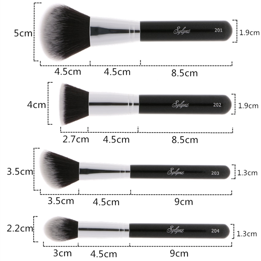 Sylyne Make-Up Borstel Set 10 Stuks Professionele Make-Up Kwasten Classic Black Foundation Make Up Brush Kit Tools.