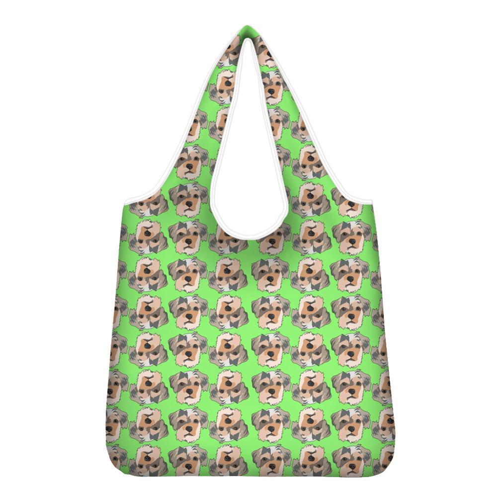 Sac de Shopping unisexe pliable, capacité réutilisable, fourre-tout imprimé bouledogue, sac de rangement recyclable, sacs à main échantillon Floral, sac de voyage: Z6780KO