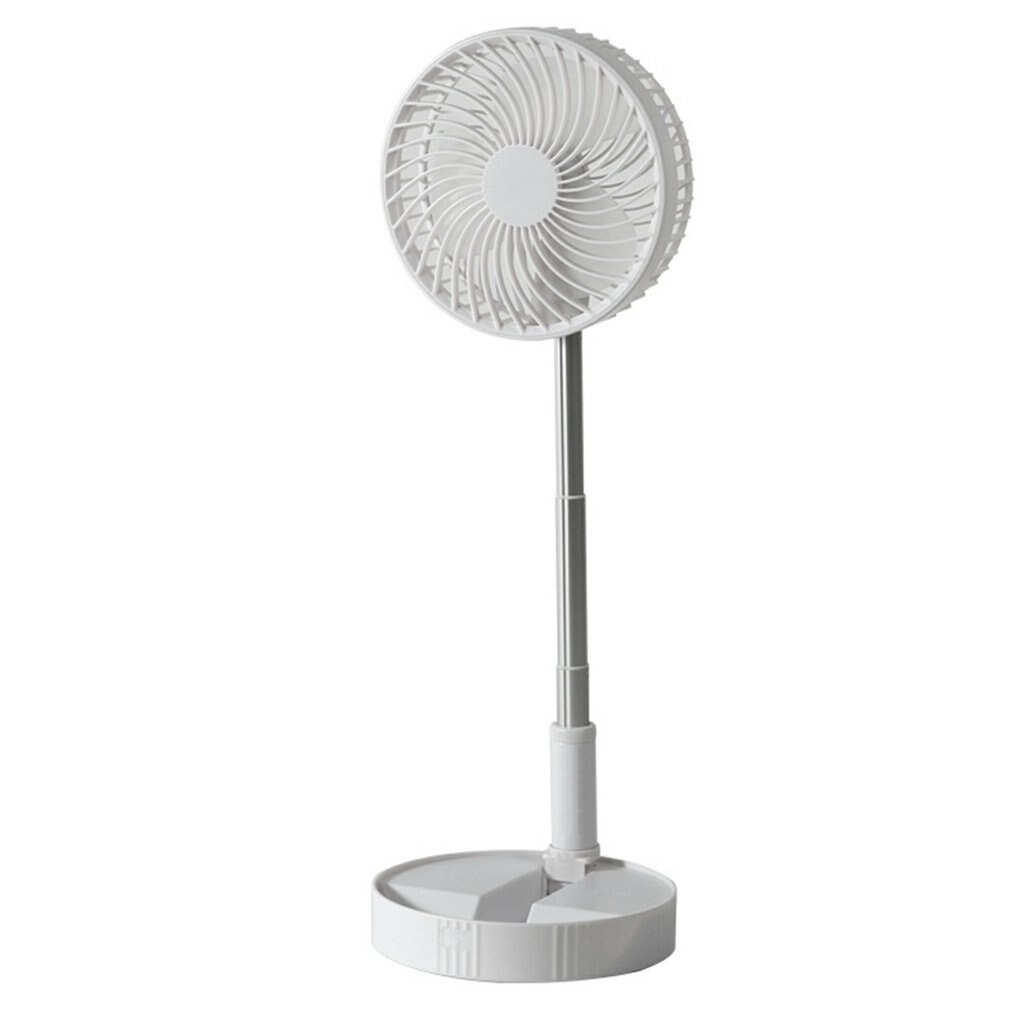 P9 Outdoors Portable Folding Usb Floor Fan Fourth Gear Wind Speed Office Mute Cycle Rechargeable Fan: white 7200mah