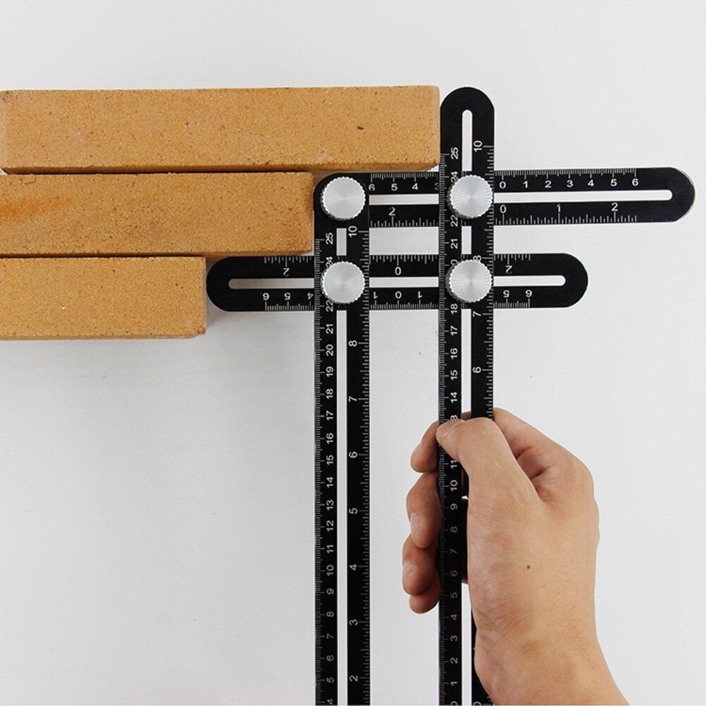 Punzón Universal multiregla de medición, regla ajustable de 6 lados, localizador de agujeros de azulejos de suelo, vidrio para carpintería