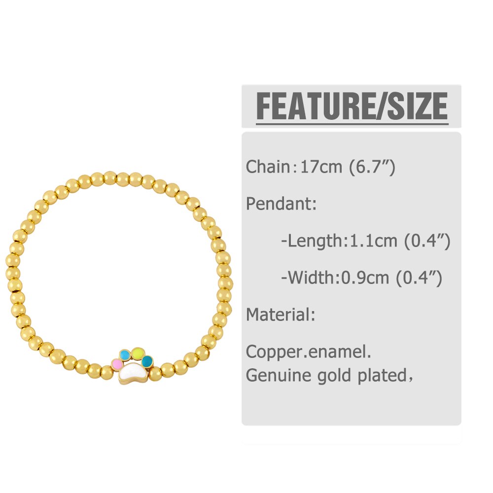 Flola kralenketting berenklauw bedeltje armband koper emaille schattige kleine berenarmbandjes voor dames sieraden brtf 02
