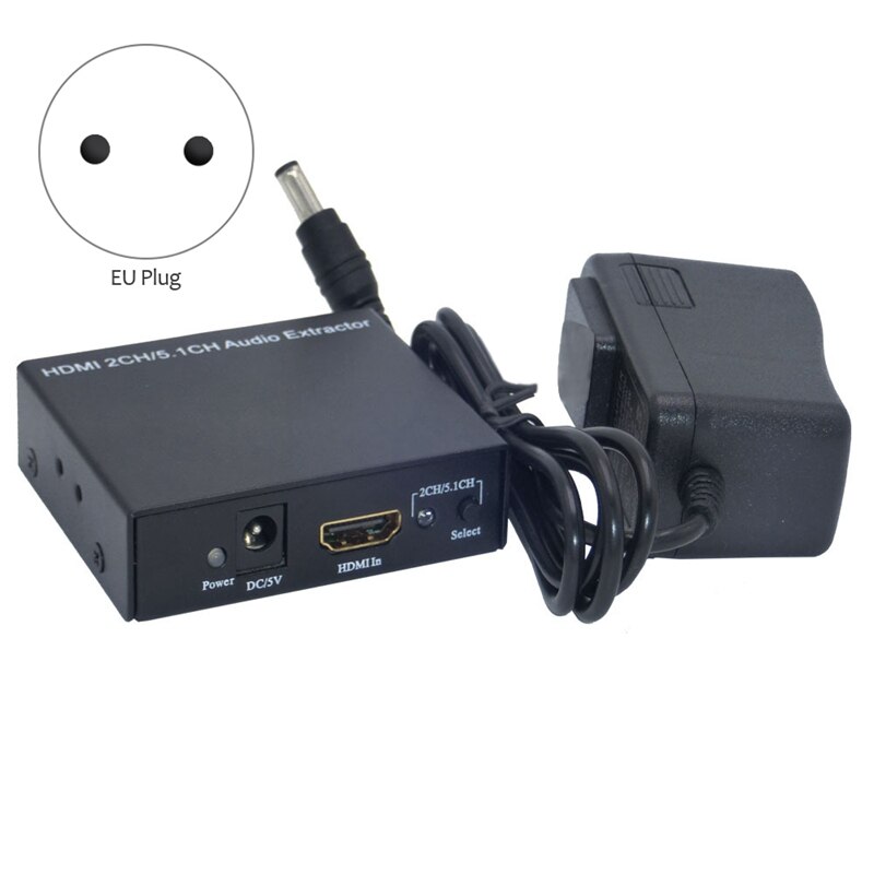 HDMI o Splitter to Optical Fiber Coaxial 3.5 to HDMI 4K Video Decoder Converter(EU Plug)