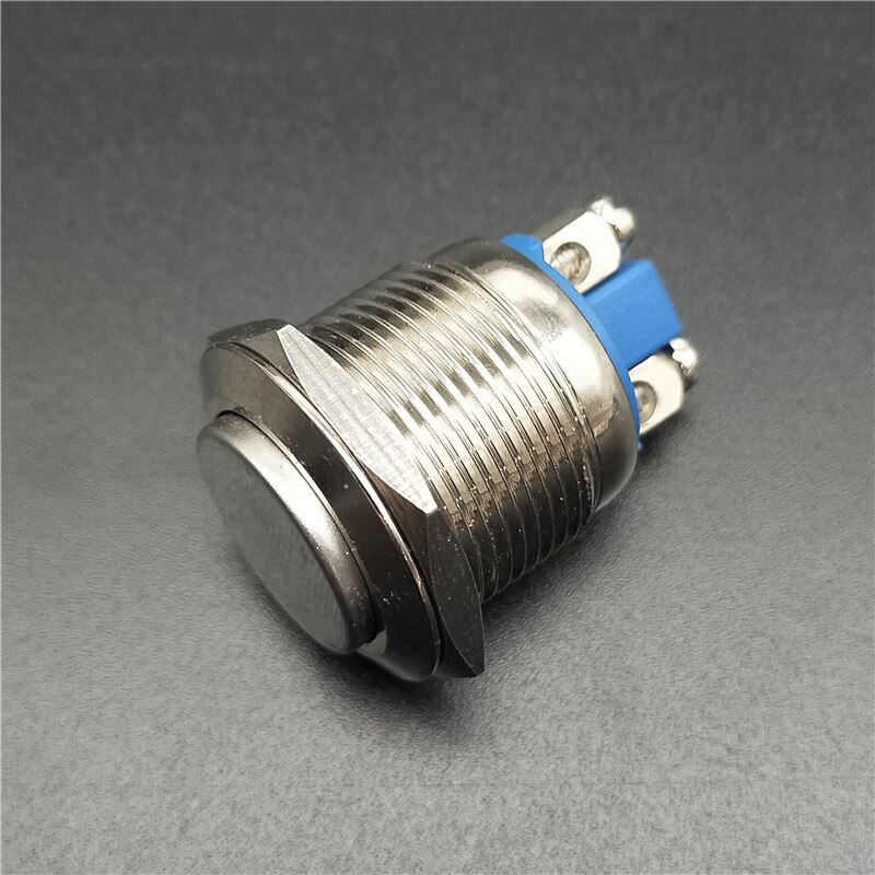 19mm Metal Push Button Switch IP66 Nickel Plated Brass Press Button Self Locking Normal Open High/Flat/Ball Rond Head Momentary: High head / Self-locking / Screw Pin