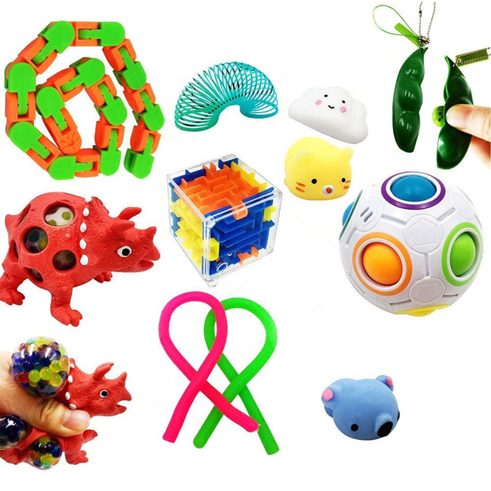 Sensory Fidget Toy Set - Stress Relief Balls - Autism & Anxiety Therapy - Pop Bubble & Squeeze Toys for Kids & Adults: 07
