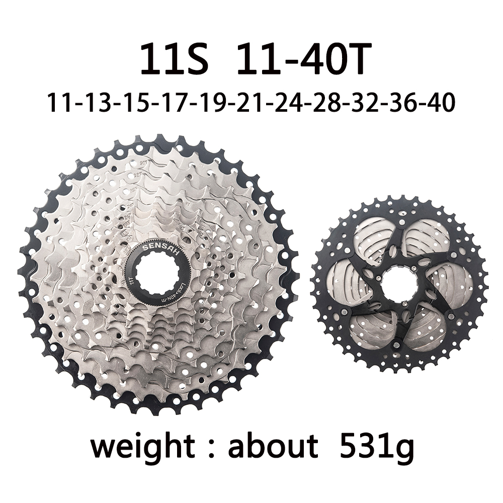 SENSAH Rower górski 8 9 10 11 12 Speed Velocidade Kaseta rowerowa MTB Freewheel Sprocket 40T 42T 46T 50T 52T dla HG HUB: żółte światło