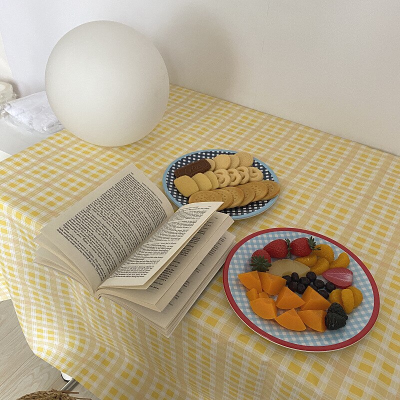 Tischdecke Koreanische Kleine Blumen- Licht und Atmungsaktive Sommer Heimat Dekoration Tuch Eis Frische Farbe Mädchen Schlafzimmer Dekoration: Gelb / 70x70cm