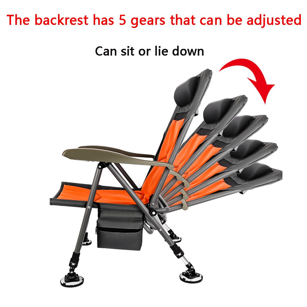 Fishing Chair Beach Chair Outdoor Foldable Fishing Chair Recliner four-leg Adjustable Portable Fishing Chair Comfortable