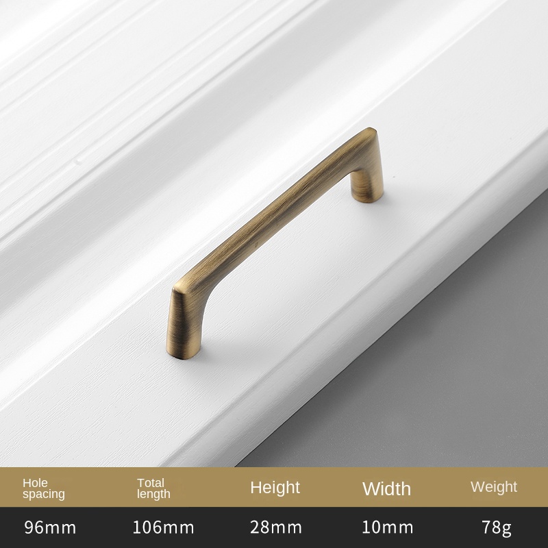 American pure copper solid furniture closet door brass single hole handle Chinese vintage cabinet drawer copper handle