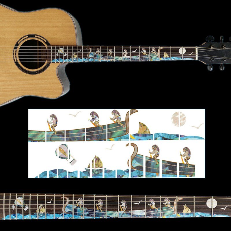 Autocollant incrusté de manche de guitare, décalcomanies de manche, tête de guitare, basse, Ukulele, fin, accessoires,