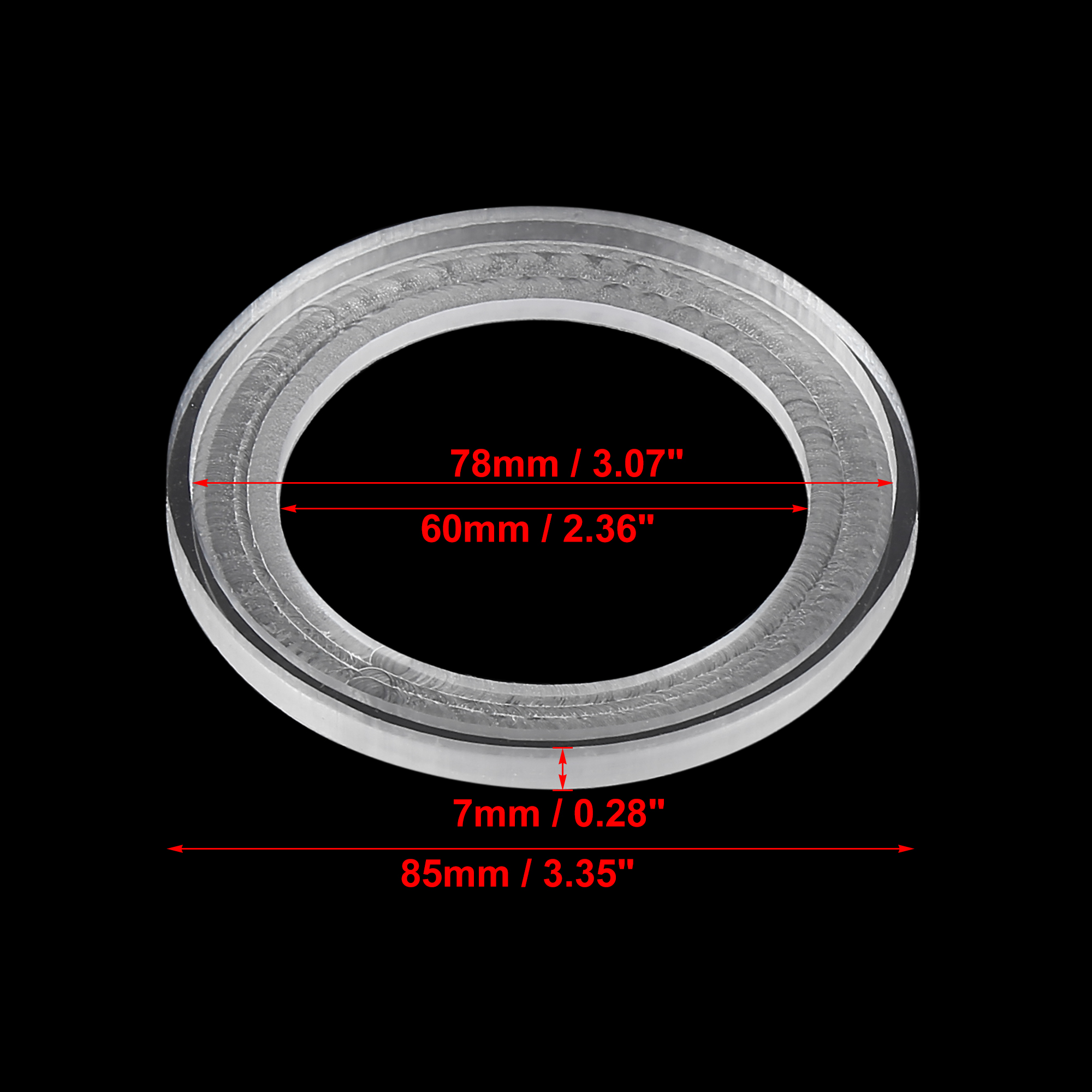 Autohaux Kaiutin Välikappale - Akryyli - 48mm - 79mm ID - Kaiutintarvikkeet: Punainen