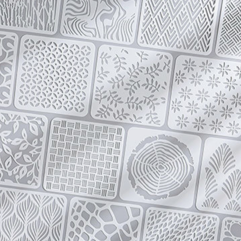 6 Stücke PET Retro Geometrische Muster Hohl Schablonen Sammelalbum Journal Karte Dekor DIY Färbung Form Schablone Vorlagen für Malerei