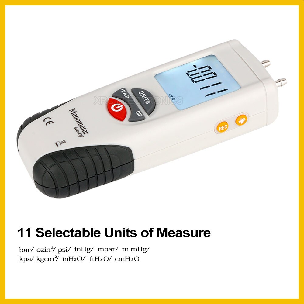 RZ Digital Manometer luftdruck Meter Tragbare Manometer Bausatz 55H2O zu + 55H2O Daten Halten medidor presion HT-1890
