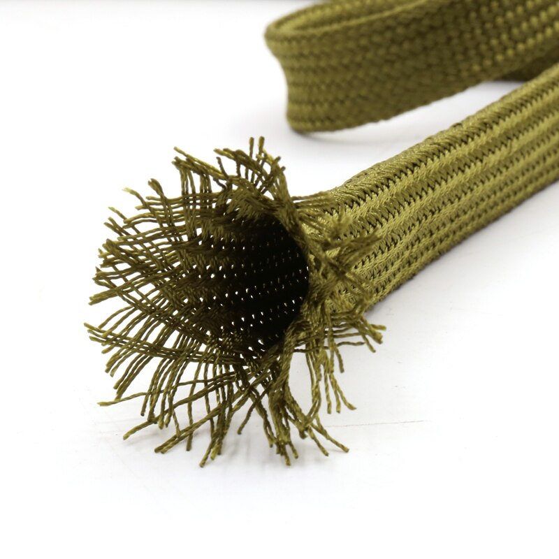 5M Soft Pp Garen Mouw Draad Kabel Gevlochten Kous Beschermen Uitbreidbaar Kabel Mouw Hoge Dichtheid Kabel Mouwen Legergroen