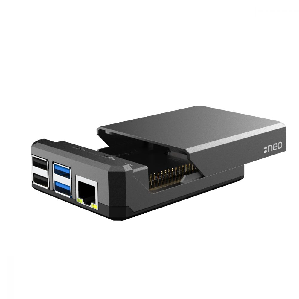 Boîtier Argon NEO Pi 4 Raspberry Pi, boîtier robuste et Portable en aluminium mince