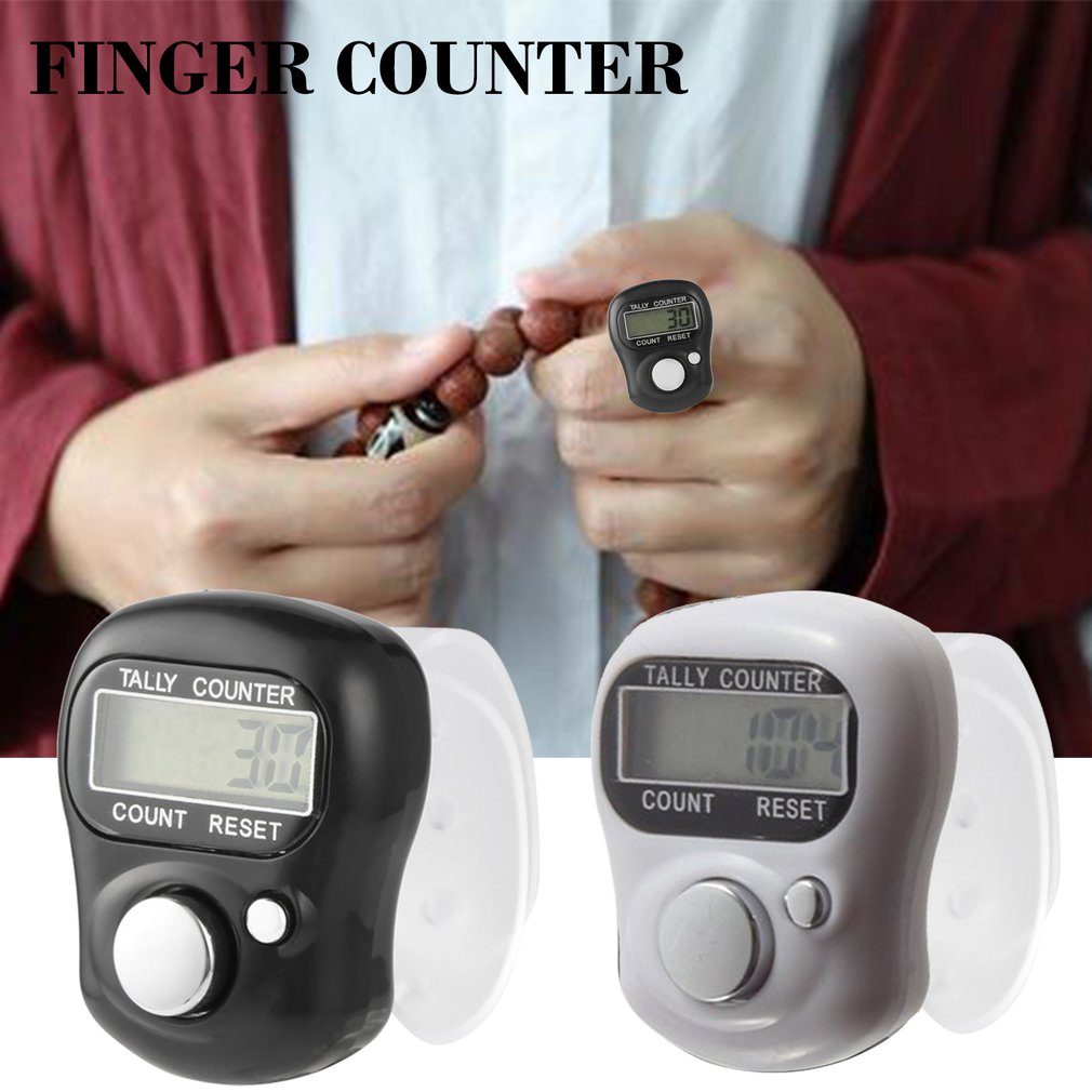 1 pcs electronic digital counter mini LCD electronic pedometer random color handheld ring marking plastic counter
