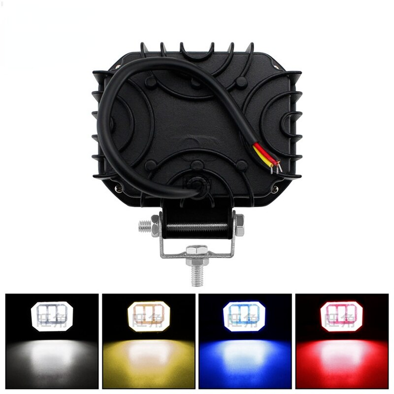 Motorcycle Led Headlight Work Light 4×4 SUV 30W Fog Lamp with Angel Eyes Car Offroad Truck Tractor Spot Beam Floodlight 9-32V