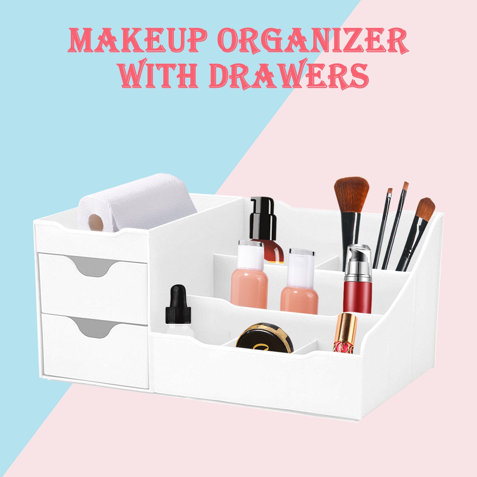 Desktop Makeup Jewelry Organizer Rangement Uncluttered Designs Makeup Organizer With Drawers White Cuisine Home #T2G