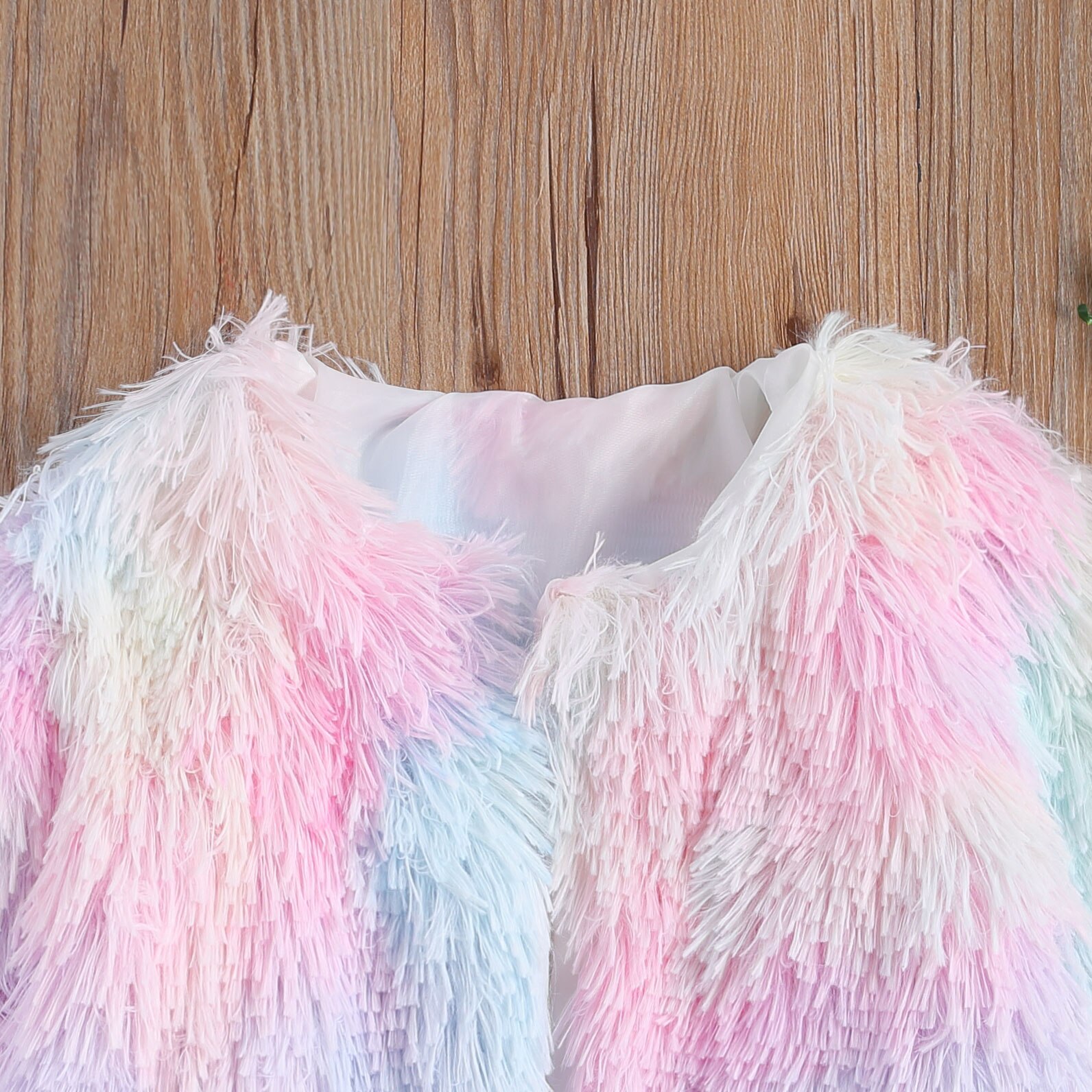 Kids Baby Meisjes Pluche Jas, Decoratieve Dye Gedrukt Ronde Hals Lange Mouwen Casual Warm Winter Jas 2-7Years