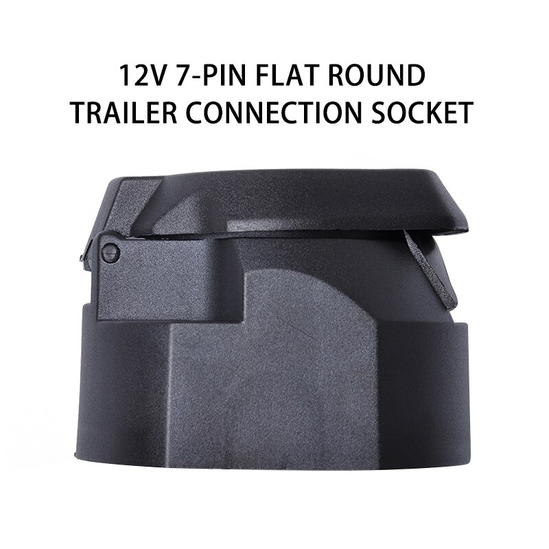 12V 7-Pin Flat Round Trailer Connection Socket European Standard Truck Trailer Link Flat Round Cars Trailer Connector