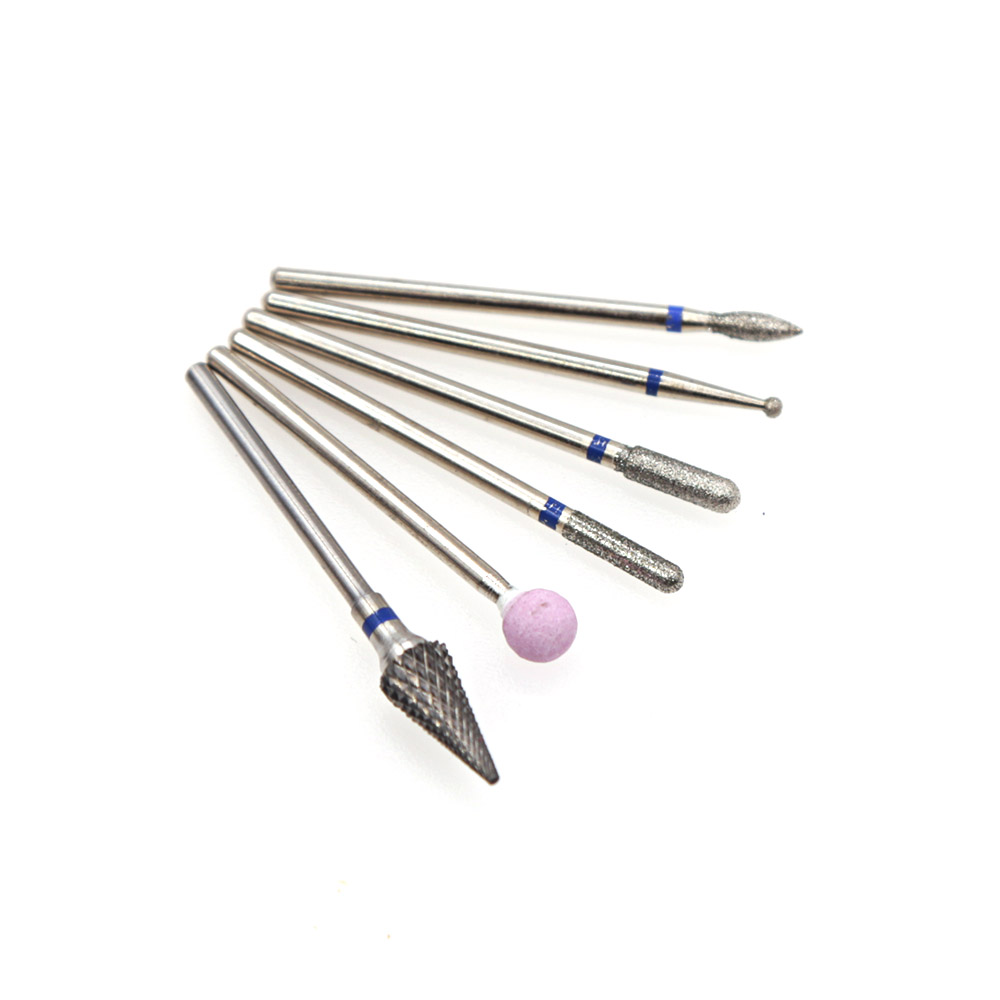 6 Stuks Nail Drill Bit Set Diamond Keramische Nozzle Voor Manicure Elektrische Frees Voor Manicure Machine Frees Voor nail: Dark Gray