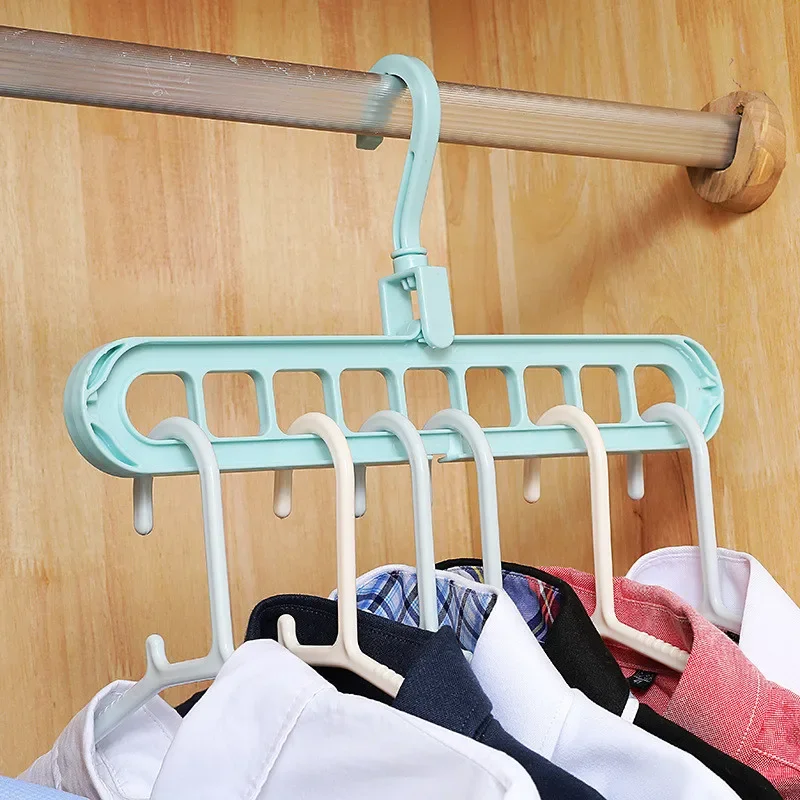 Non-Slip Plastic Clothes Hanger Storage Rack Holder Wardrobe Closet Organizer Clothing Space Saving Hanging Hooks