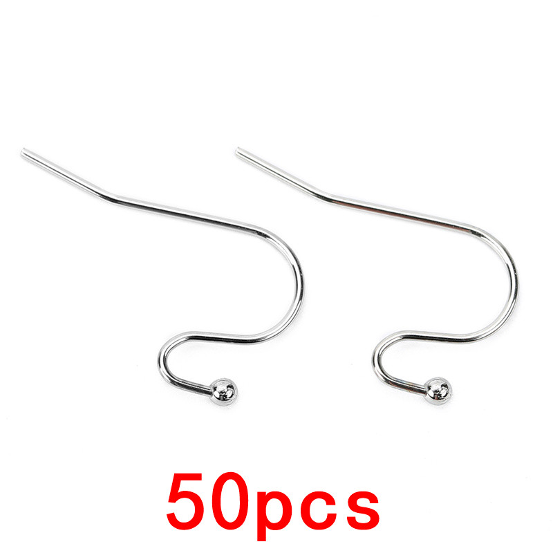 50 Stks/partij Rvs Oorbel Haken Anti Allergie Hypoallergeen Oorbellen Sluiting Draad Voor Diy Sieraden Maken Levert Bevindingen: 1397 Steel