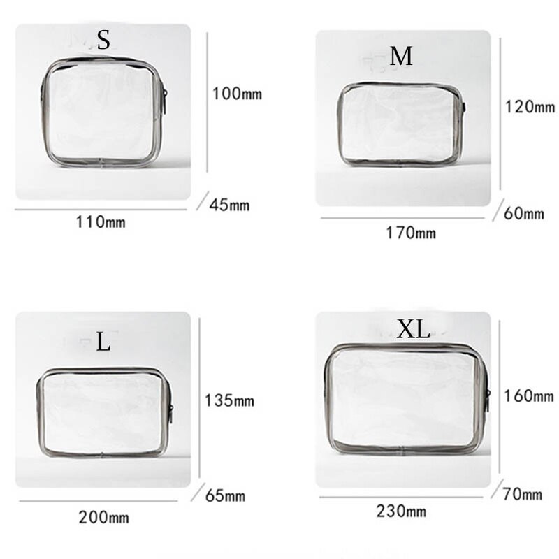 Neceser de viaje de PVC transparente, bolsa de aseo impermeable a la , nueva bolsa de almacenamiento de maquillaje, organizador de cosméticos de Pvc transparente