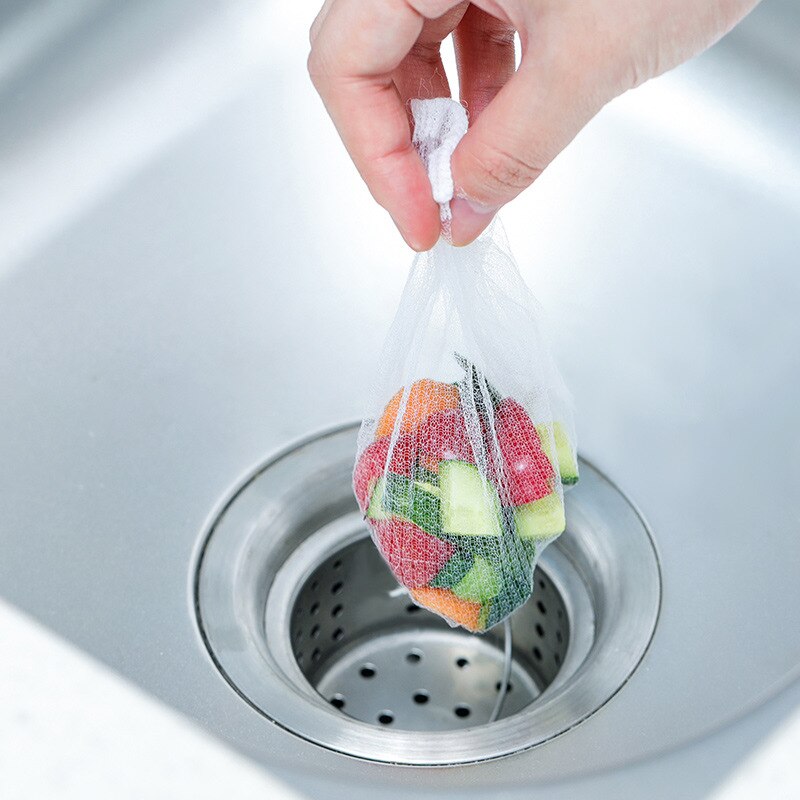 Kitchen Sink Filter Sink Drain Hole Trash Strainer Bag Mesh Strainer Disposable Garbage Bag Filter Wash Basin Bag