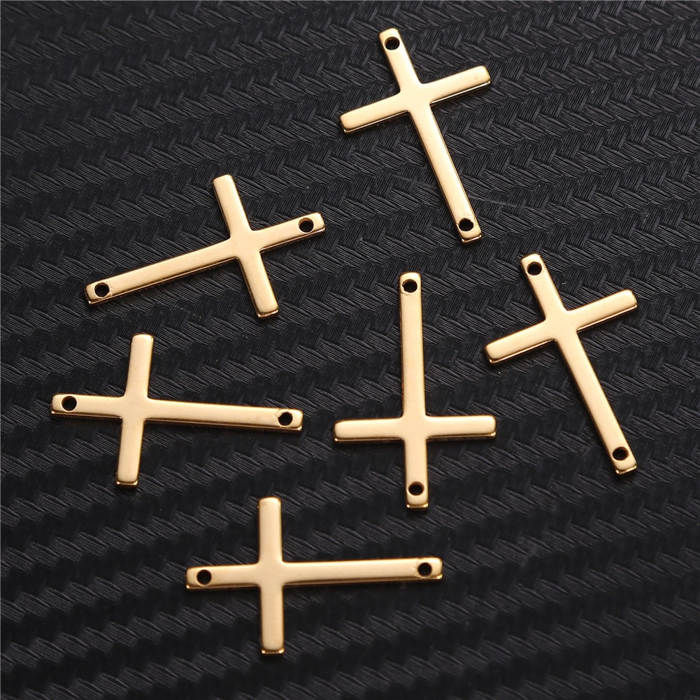 20 stks/partij Connector Cross Charms Hanger Christian Dubbele Gat Cross Charms Fit Armband Ketting Hangers Diy Sieraden Maken