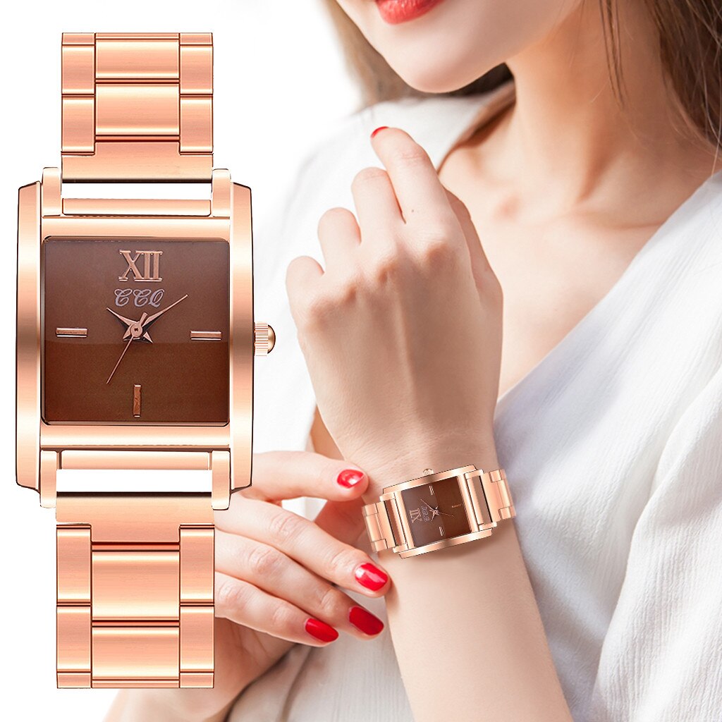 Vrouwelijke Horloge Quartz Screen Rvs Stalen Strip Vrouwen Horloges Luxe Armband Horloge Dames Sieraden