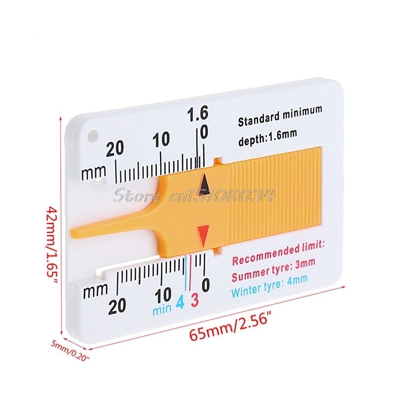 Tyre Tread Depth Gauge Car Caliper Motorcycle Caravan Trailer Wheel Measure Tool &amp;