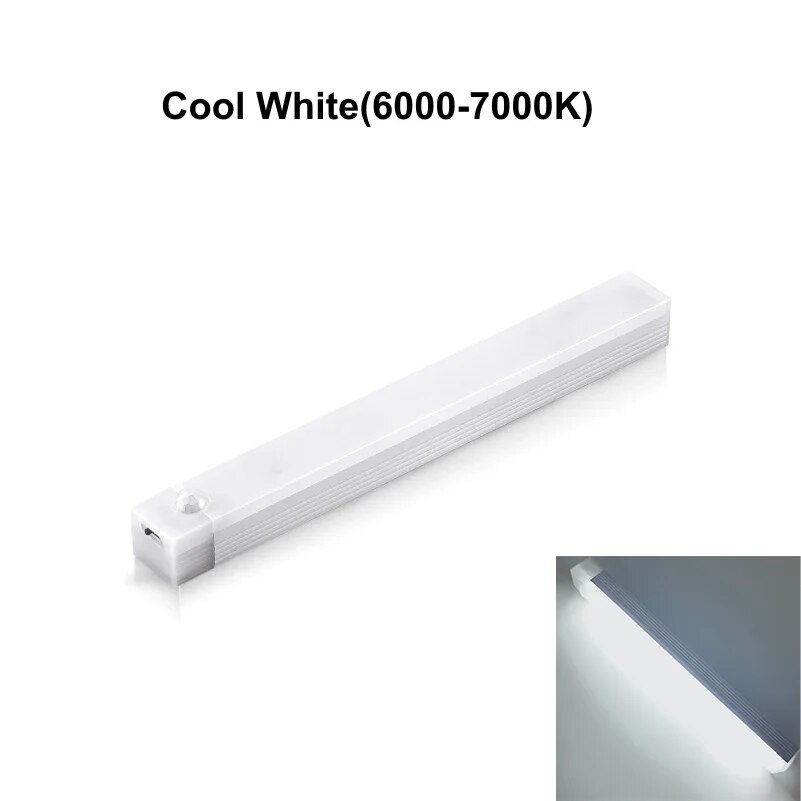 Luz LED con Sensor de movimiento para armario, lámpara nocturna de inducción recargable tipo C, Detector portátil inalámbrico para pasillo: Amarillo cálido / 0,4 m