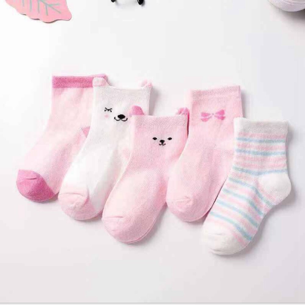 Sanlutoz Baby Jongens Meisjes Sokken Katoenen Baby Korte Sokken Leuke Zachte (1 Set 5 Pairs)