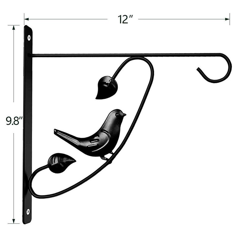 thumbnail image 2 of Hanging Plant Holder Outdoor - Black Iron Plant Hanger For Bird Feeders & Lanterns Hanging Bracket 2 of 11