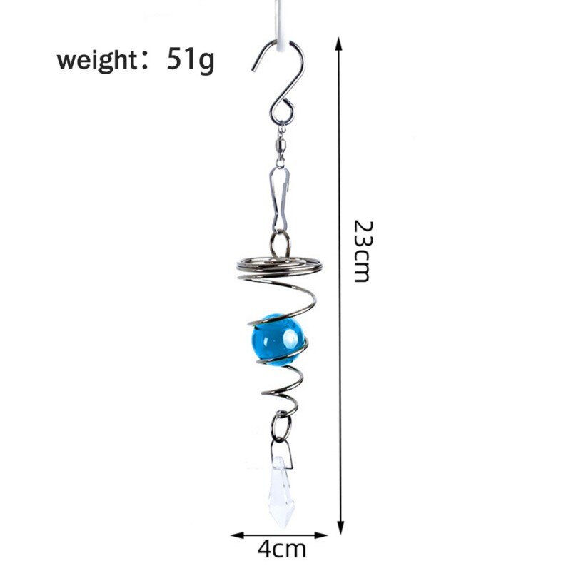 Carillons éoliens en cristal, boule de verre en spirale, queue de vent, pendentifs de fenêtre, décoration de chambre à coucher, décoration intérieure, pour filles